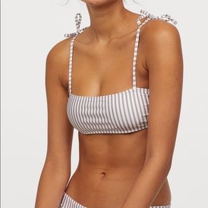 H&M Striped Tie Bikini Top